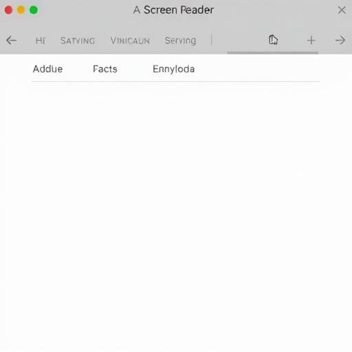 Screenshot of a screen reader in use