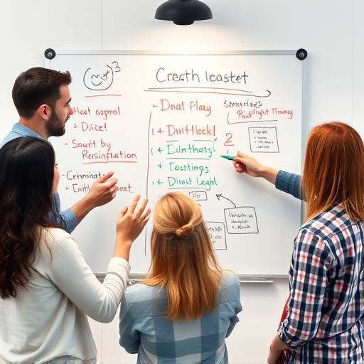 Team members brainstorming ideas together